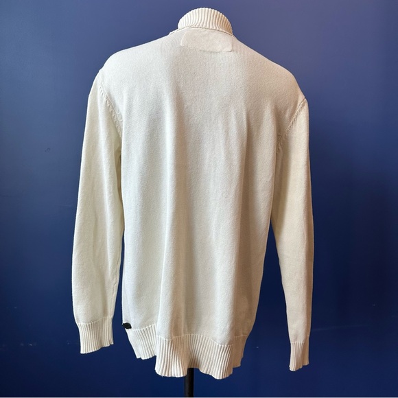 Guess Cream Cotton V-neck Mens XXL Pullover Sweater - Picture 3 of 7